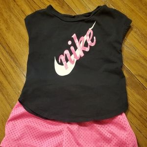 NIKE Girls *Pink Black* Shorts Set 24 months